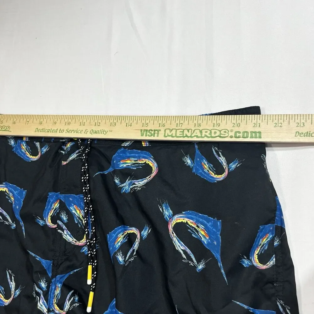 Tommy Bahama Swim Trunks Shorts Mens 2XLB Big & Tall Blue Abstract Pattern Mesh